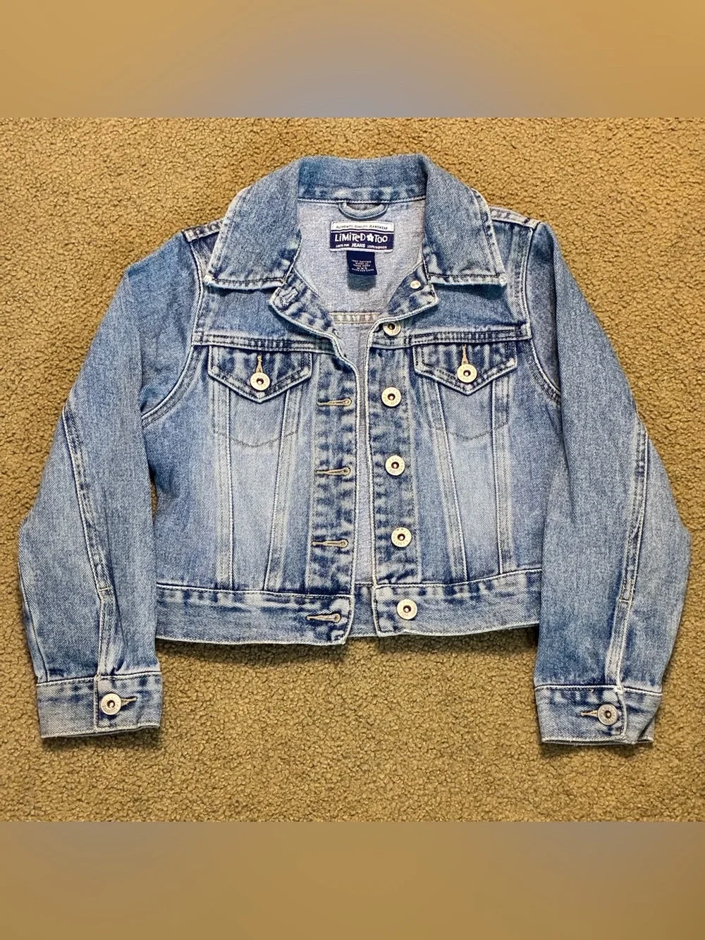 Girls Limited Too light blue denim jean jacket size XXS